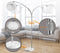 Retro design Booglamp - Staande Vloerlamp - Zilver - Opaalwit