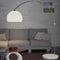 Retro design Booglamp - Staande Vloerlamp - Zilver - Opaalwit