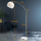 Retro design Booglamp - Staande Vloerlamp - Zilver - Opaalwit