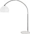 Retro design Booglamp - Staande Vloerlamp - Zilver - Opaalwit