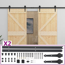 vidaXL - Schuifdeur - met - beslag - 90x210 - cm - massief - grenenhout