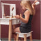 Byastrup Kinder Kaptafel Met Kruk 86 Cm Wit - Make-up Tafel voor Kinderen inclusief spiegel