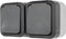 REV 0004080400 Wandcontactdoos dubbel Compleet AquaStorm Lichtgrijs, Zwart