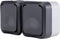 REV 0004090400 Wandcontactdoos dubbel Compleet AquaStorm Lichtgrijs, Zwart