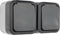 REV 0004090400 Wandcontactdoos dubbel Compleet AquaStorm Lichtgrijs, Zwart
