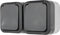 REV 0004090400 Wandcontactdoos dubbel Compleet AquaStorm Lichtgrijs, Zwart