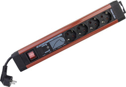 REV 0014462613 Stekkerdoos met schakelaar 4-voudig Zwart, Rood Randaarde stekker 1 stuk(s)