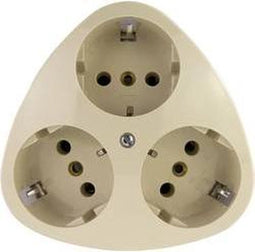 REV 0510080777 3-voudig Stopcontact (opbouw) IP20 Wit