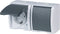 REV 0510221777 Wandcontactdoos dubbel Compleet Lichtgrijs