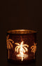 J-Line windlicht Palmboom - glas - bruin - large