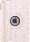 Tablet Hoes Geschikt voor iPad Air 2 (2014) - 360° Draaibare Design Bookcase - Wit / Roze /Cubes Rose Gold