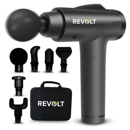 Revolt - Massage Gun - 30 Verschillende Snelheden - 6 Opzetstukken - Luxe Opbergkoffer - Massage Apparaat Professoineel - Massage Pistool - Deep Tissue - Voor Spierherstel & Blessures - Hoge Amplitude