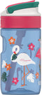 Kambukka Lagoon Drinkfles voor kinderen 400ml Blue Flamingo - met geïntegreerd rietje - drinkbus kinderen blauw - drinkbeker voor school