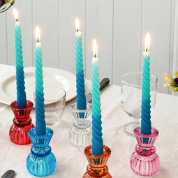 Rex Dip dye spiraalkaarsen set van 4 - Blauw - Kaars