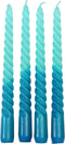 Rex Dip dye spiraalkaarsen set van 4 - Blauw - Kaars