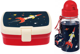 Rex London Lunchbox set met Broodtrommel / Drinkfles - Raket