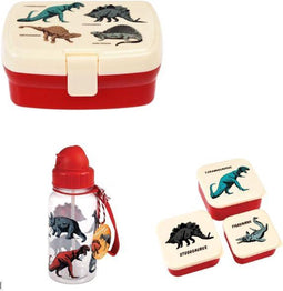 Rex London Lunchbox set met Broodtrommel / Drinkfles / Snackdoosjes (3 stuks) - Dinosaurus