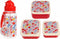 Rex London set van 3 snackdoosjes en Waterfles met rietje Kids - Tilde