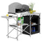 Woltu Campingtafel Zwart/Wit – Inklapbare Campingkeuken met Opbergtas – 147 x 40 x 111 cm