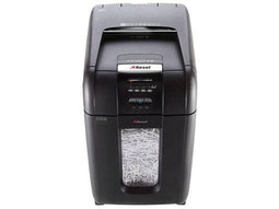 Rexel Autofeed Auto+ 300X Fluisterstille Papierversnipperaar Voor Kantoor - Veiligheidsniveau: DIN P- 4 Snippers - Tot 300 Vellen - Vernietigt Documenten, Cd's, Creditcards, Nietjes En Paperclips - Opvangbak Van 40 Liter - Zwart