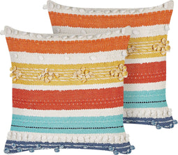 DICLIPTERA - Sierkussen set van 2 - Multicolor - 45 x 45 cm - Katoen
