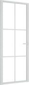 vidaXL - Binnendeur - 83x201,5 - cm - ESG-glas - en - aluminium - wit