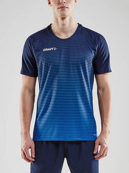 Craft Pro Control Stripe Shirt - Korte Mouw - Ademend en Ergonomisch - Marine / Royal