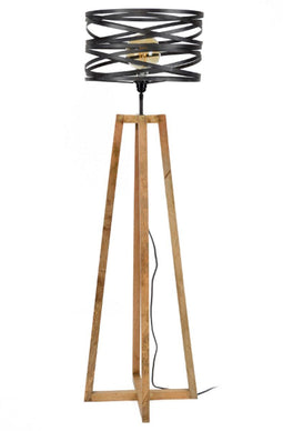 AnLi Style Vloerlamp twist houten kruisframe