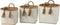 J-Line set van 3 Manden Palmblad - jute - naturel/wit
