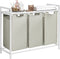 O'DADDY® Wasmand 3 Vakken - Uitschuifbare Wassorteerder met Plank - 114 Liter - 92,5 x 33 x 71 cm - Wit