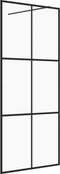 vidaXL - Inloopdouchewand - 100x195 - cm - mat - ESG-glas - zwart