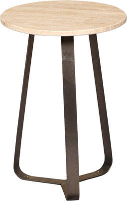 PTMD Micka Black Travertine Coffeetable Round Small