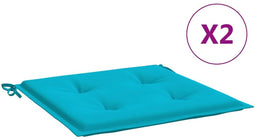 vidaXL - Tuinstoelkussens - 2 - st - 40x40x4 - cm - stof - turquoise