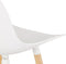 Alterego Mini Tatsu - Witte Barkruk - Natuurlijke Houten Poten - 48x46x89cm