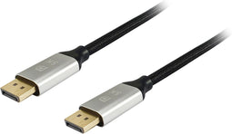 Equip 119262 - DisplayPort kabel - 2 m - Aluminium Zwart