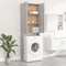 vidaXL - Wasmachinekast - 64x25,5x190 - cm - grijs - sonoma - eikenkleurig