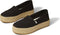 TOMS Valencia - Dames Espadrilles - Zachte stof met elastiek - Zwart - Maat 37