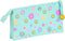 Pennenetui met 3 vakken Smiley Summer fun Turkoois (22 x 12 x 3 cm)
