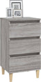 vidaXL - Nachtkastje - 40x35x70 - cm - bewerkt - hout - grijs - sonoma - eikenkleurig