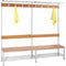 Garderobe set voor kleedkamers met bank, en hoeden/schoenenplank 189cm hoog x 160cm breed x 40cm diep Dubbelzijdig