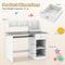 Coast Kinderbureau - Multifunctioneel Bureau met Toetsenbordlade en Opbergvakken - 90 x 45 x 90 cm - Wit/Grijs