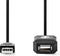 Nedis Actieve USB-Kabel - USB 2.0 - USB-A Male naar USB-A Female - 480 Mbps - 5.00 m - Zwart