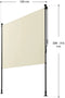 Juskys Barbados - Verticale Zonnescherm - Uitschuifbaar UV-bestendig - Beige