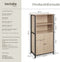 Tectake Houten Wandkast Doncaster - Boekenkast - 2 Open Vakken - Zwart Metalen Frame - Afmeting (LxBxH) 60x38x125 cm - Lichtbruin
