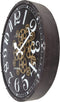 Industrial wandklok met bewegende tandwielen - 50cm - zwart - Henry - NeXtime