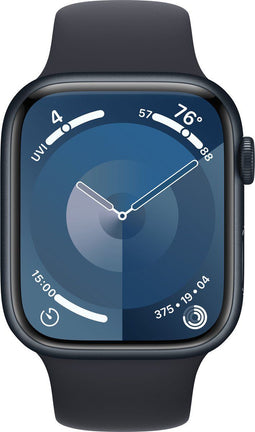 Apple Watch Series 9 - 45mm - S9-chip - Always-On Retina display - Midnight Aluminium Case - Midnight Sport Band (M/L)