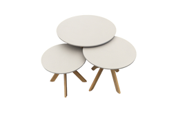 Eurofleur aanbieding - Set van 3 Luzern bijzettafels 59,5x45 cm, 45x41 cm, 39x35,5 cm