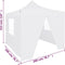 vidaXL - Partytent - met - 4 - zijwanden - inklapbaar - 2x2 - m - staal - wit