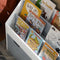 SoBuy KMB17-HG - Kinderboekenkast - 3 Opbergvakken Uitneembare Speelgoedkist - Wit/Grijs 63x70x30 cm