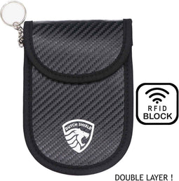 RFID Autosleutel Anti-diefstal Beschermhoes voor Keyless Entry Go Auto's - Dubbele laag RFID Carbon look - Zwart - Auto Sleutel Accessoires gadgets - Kado Cadeau man - vrouw